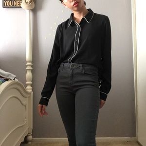 Black button down shirt